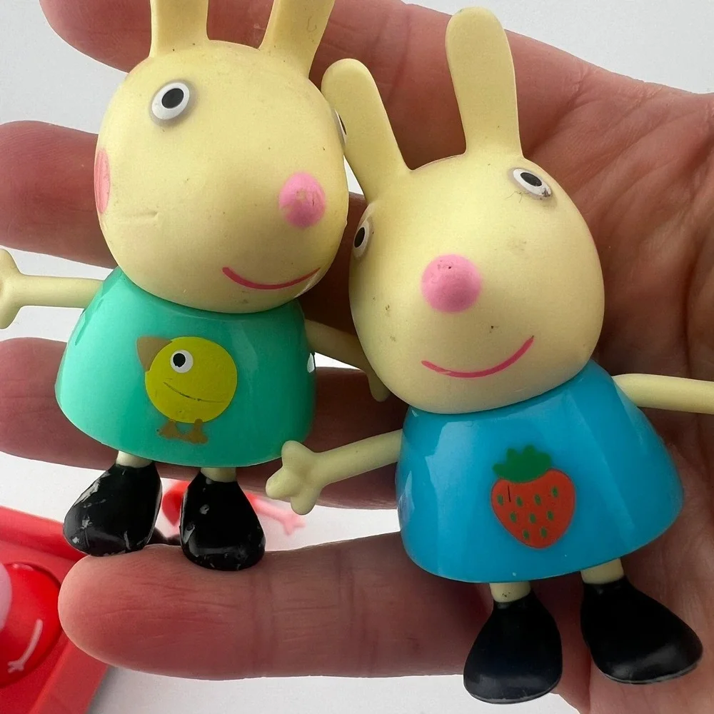 Peppa Pig Figure Lot Red Car Toy 2015 Rebecca Rabbit Suzy Sheep Figures